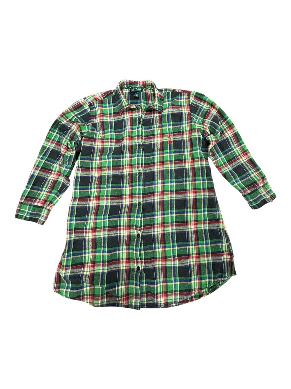 Ralph Lauren Tartan Plaid Flannel Nightshirt Size L